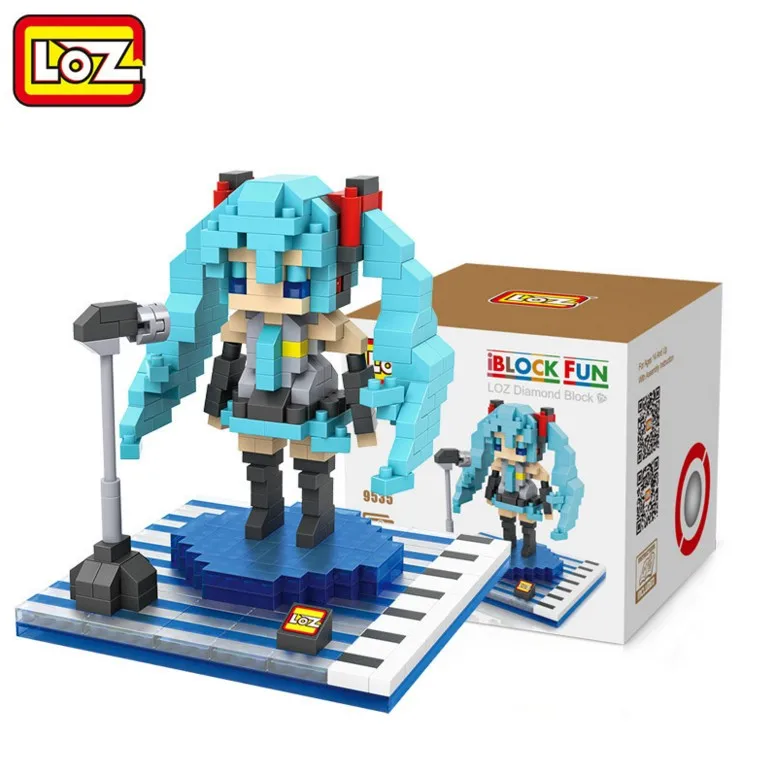 LOZ Mini Blocks Cartoon building Bricks Anime brinquedos Model HATSUNE MIKU Educational Kids toys Girls Present 9534-9535 | Игрушки и