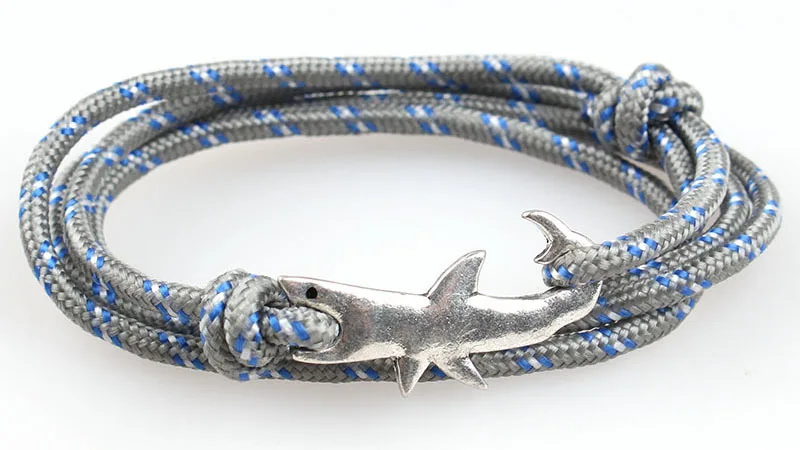 Viking браслет Акула браслеты из камней для женщин ручной работы DIY подарок мужские ювелирные браслеты и браслеты брелок лучшие друзья браслет - Окраска металла: 19