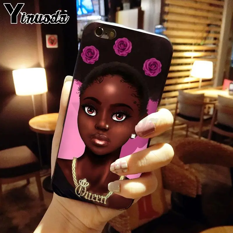 Yinuoda coque для iphone 11 11pro max funda африканская красота афро затяжки черная девочка меланин поппин узор мягкий чехол для iphone X XS MAX 8 7plus 5s 6s XR чехол