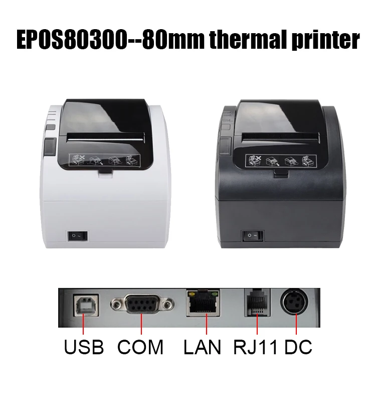 Автоматический резак 80 мм Термальный чековый принтер USB / Ethernet интерфейс POS |