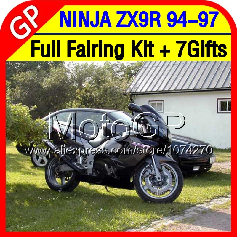 7 подарки + Для KAWASAKI NINJA ВСЕ Завод черный ZX 9R 94 97 95 96 P36 ZX9R 9 R 1994 1995 1996 1997 Обтекателя