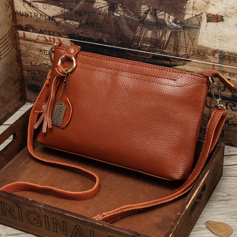 Сумка мессенджер женская из натуральной кожи саквояж на плечо воловьей с