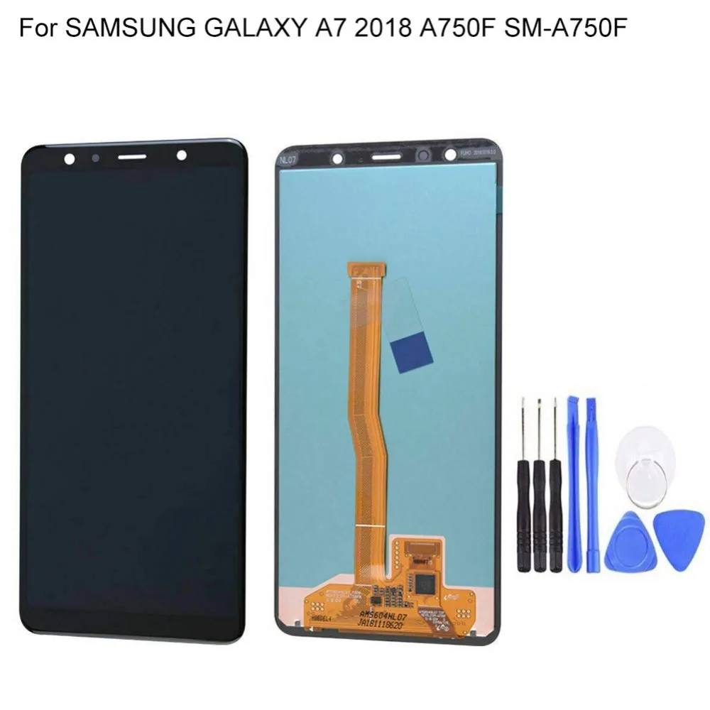 Супер AMOLED 6 0 &quotЖК-дисплей для SAMSUNG Galaxy A7 2018 ЖК-дисплей сенсорный экран дигитайзер