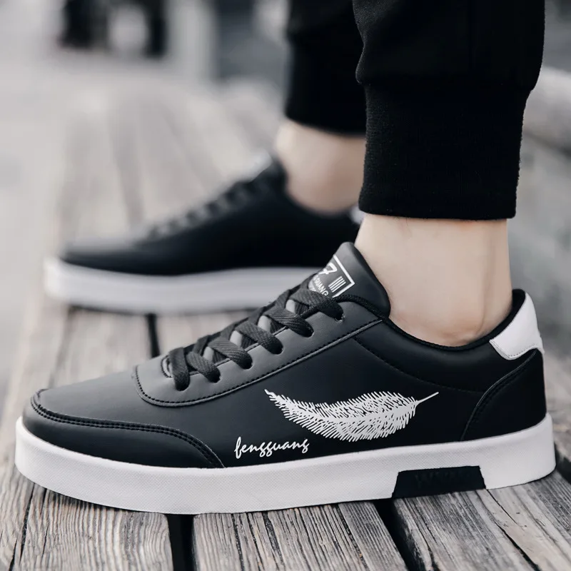 2019 Fashion Casual Leather Shoes for Male Work Outdoor Walking Sneaker Autumn Breathable Men Footwear Flat | Обувь