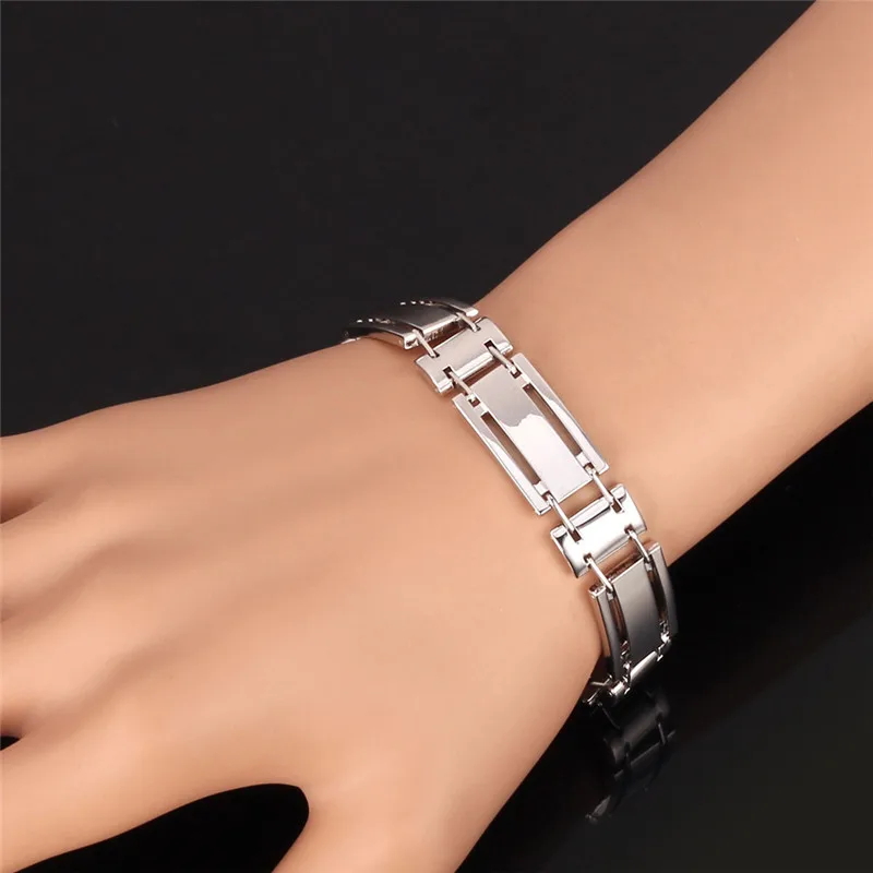 Мужской/женский модный браслет Kpop 2016 простой цвет золото/серебро 21 см с