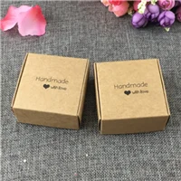 50 шт 6,5x6,5x3 см маленькая крафт-бумага подарочная упаковочная коробка, крафт-картон ручной работы Коробка для мыла конфет, персонализированная крафт-бумага подарочная коробка - Цвет: c1