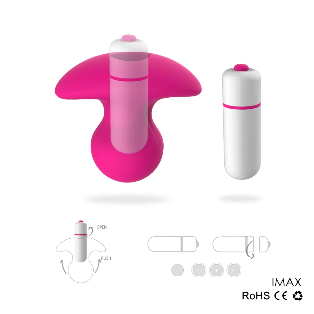 Силиконовая Розовая/фиолетовая Анальная пробка вибратор для клитора прыгающее