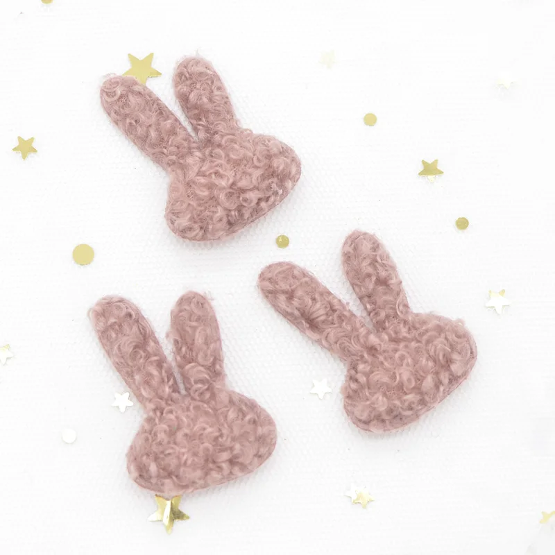 20 шт. Мягкие плюшевые нашивки Kawaii кролик аппликация для DIY одежды, шляпы, сумки, шерстяные перчатки, носки шитье орнамент G43 - Цвет: Red Bean