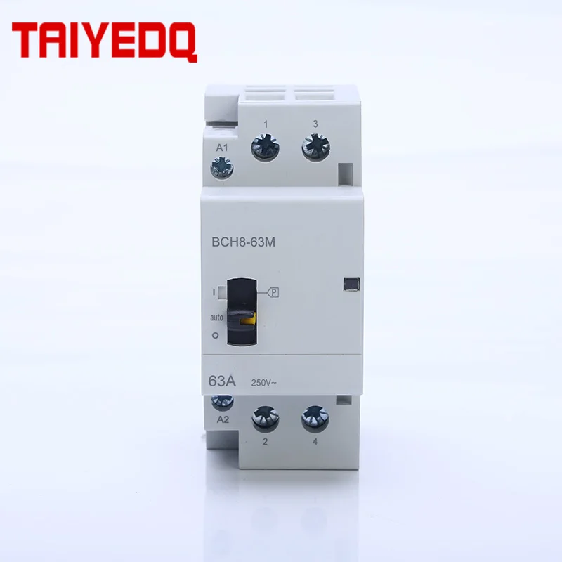 Бытовой контактор 2P 63A AC220V 50/60 Гц Din рейка однофазный 2NO ручной переключатель