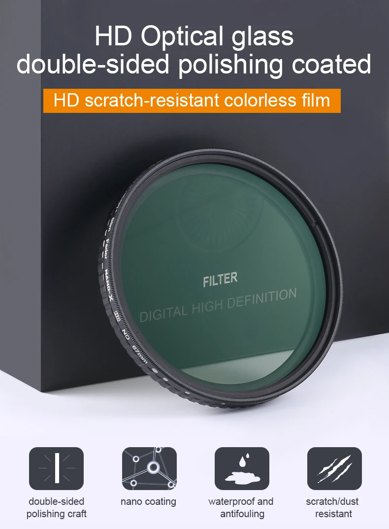 K& F CONCEPT 52/58/62/67/72/77/82 мм Fader ND фильтр нейтрально-серый Регулируемый Фильтр ND2 для ND32 для Камера объектив с увеличением без "X" пятно