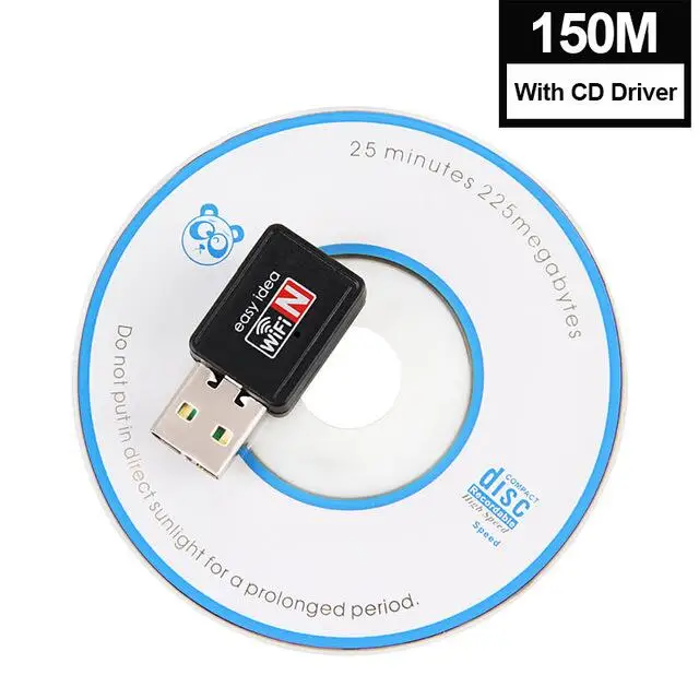 CD Diver USB Wifi адаптер Wi fi USB Ethernet mt7601 Wifi ключ Antena Wi-fi USB адаптер Сетевая карта 2,4G Wifi приемник PC USB Lan - Цвет: CD Diver