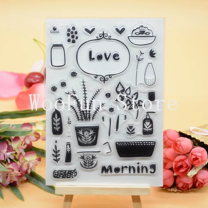 Love Flower прозрачный штамп резиновый для украшения карт и скрепбукинга|Штампики| |