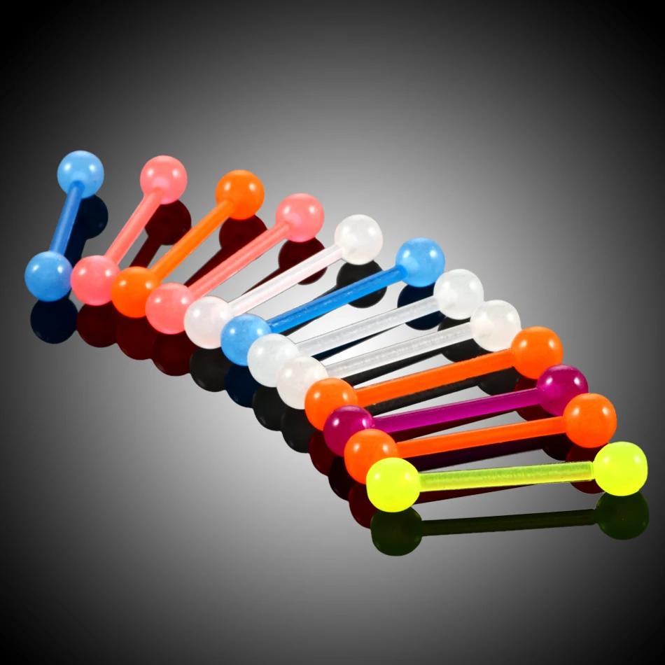 20 шт./лот Модные Акриловые биослические кольца в форме колокольчика светящиеся