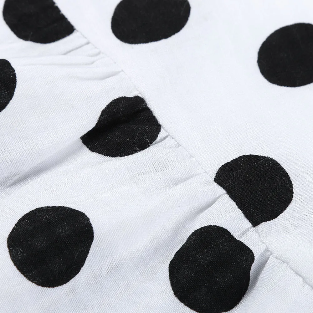 Летнее платье 2019 лучшее женское летнее без рукавов с принтом в горошек