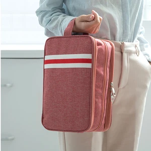 Красота кисти для макияжа, сумка, дорожная сумка Профессиональный Для женщин косметический чехол Водонепроницаемый косметичка отделение для сухого и мокрого Make Up Box