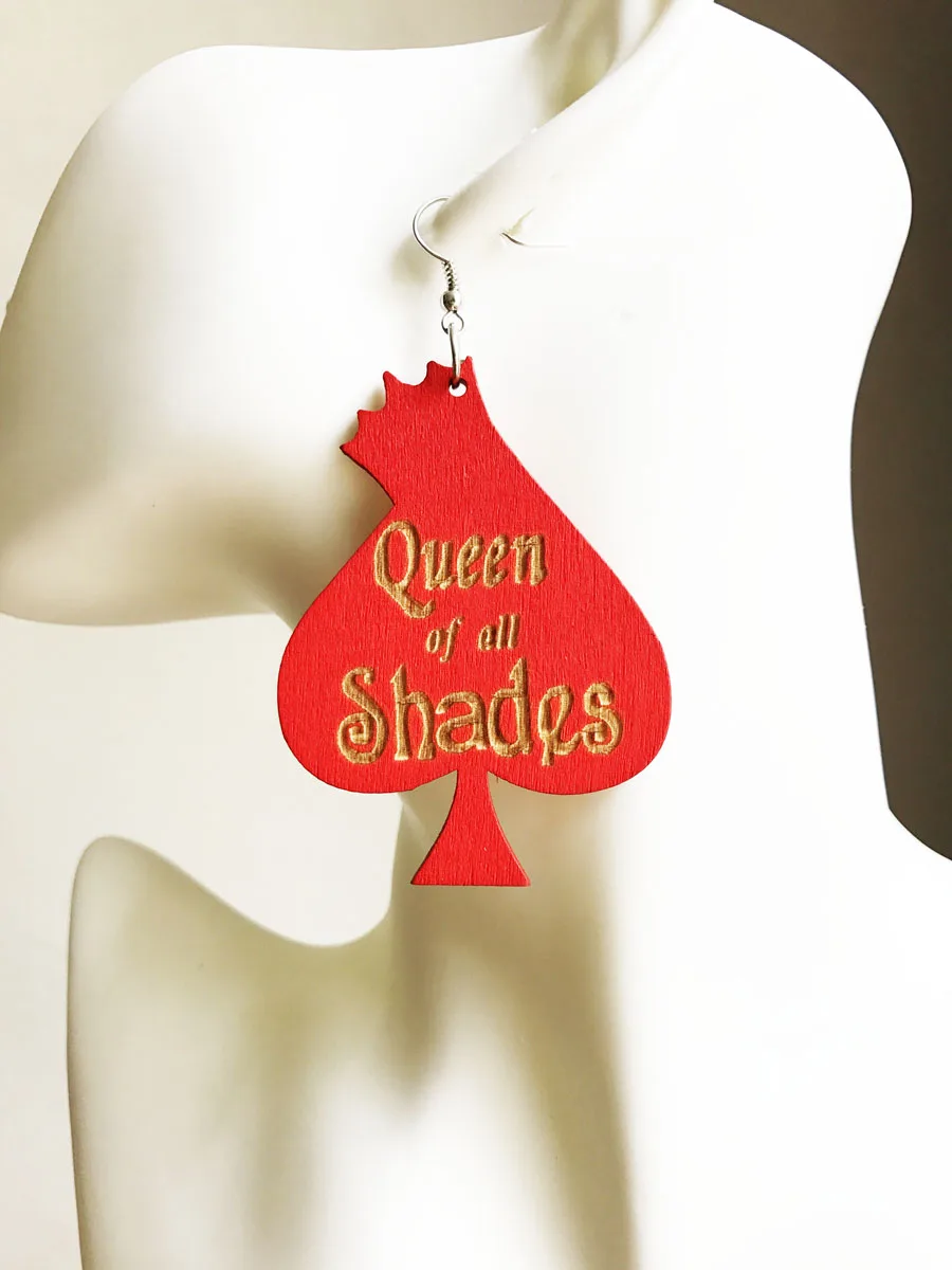 Массивные этнические серьги в форме сердца королевские деревянные висячие