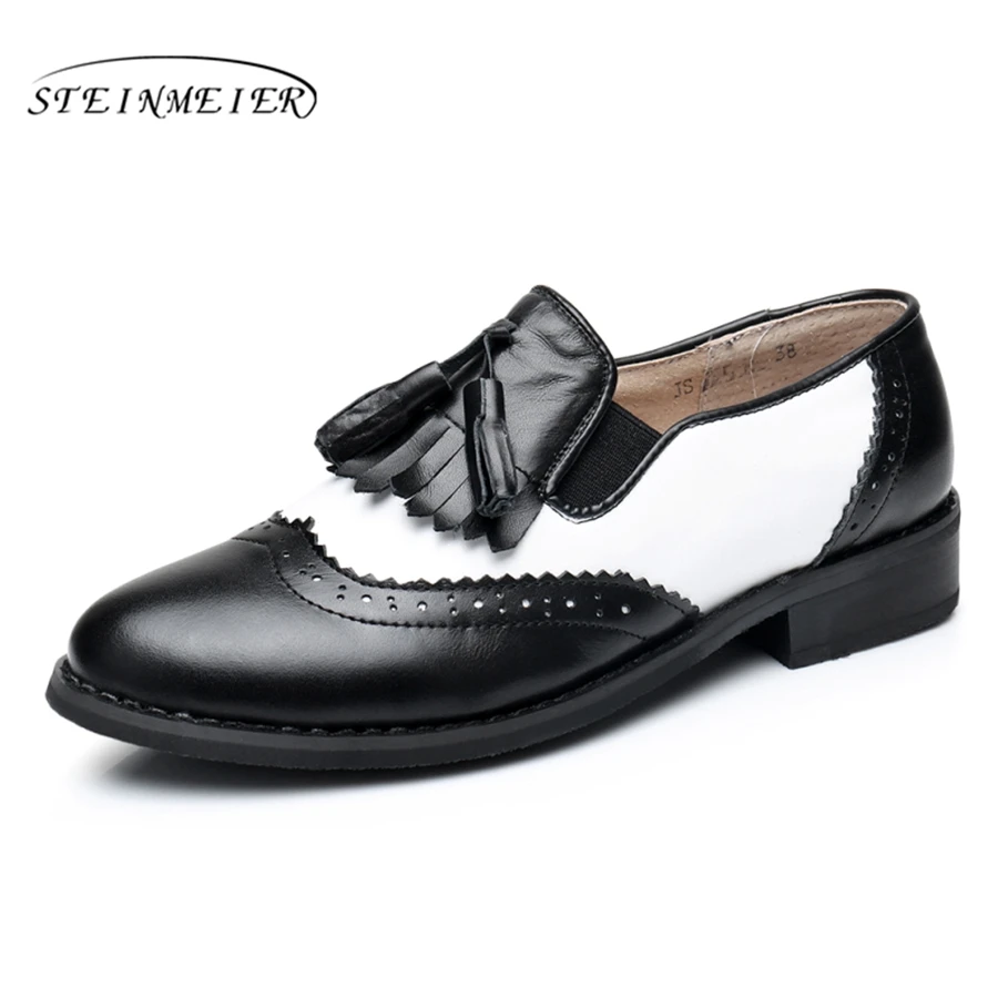 100% натуральная коровья кожа броги повседневные дизайнерские винтажные женские