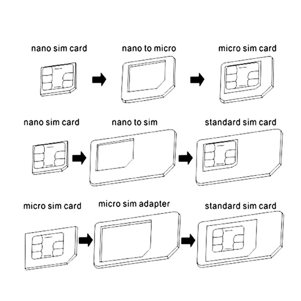 4 шт Универсальный мобильный телефон Nano SIM к Micro/ стандартный адаптер для карты конвертер