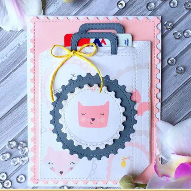 Cuboid портативная Сумочка металлические штампы трафареты для рукоделия