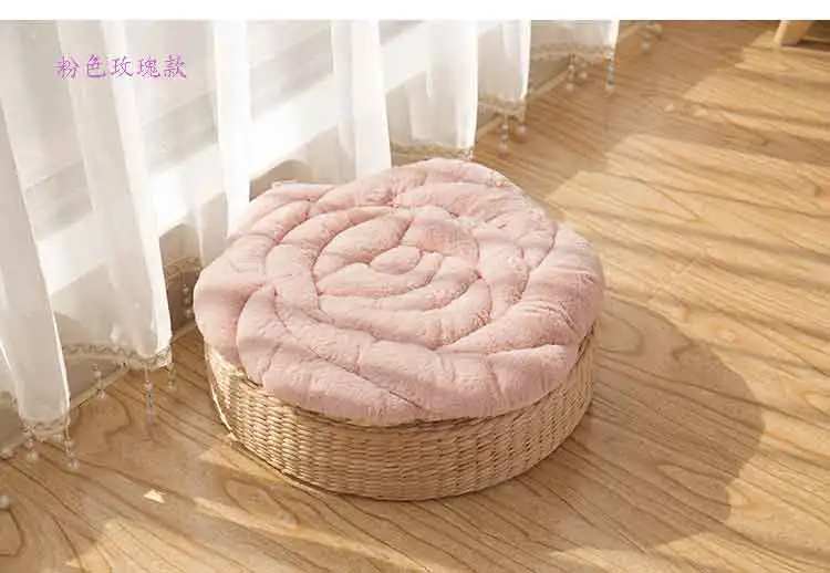 Японский стиль, 55x55 см, круглая короткая розовая подушка, домашний пол, декор для стула, подушка, коврик для автомобиля, стул