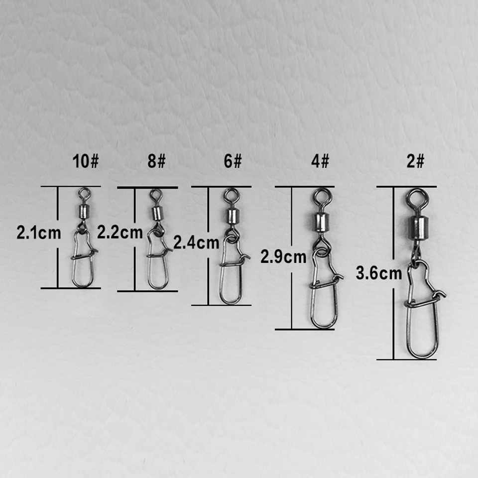 50 шт./лот рыболовный соединитель вертлюг с хорошей защелкой рыболовные
