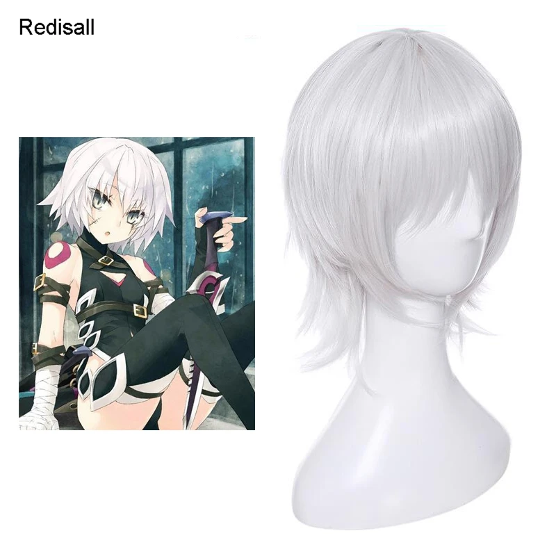 FGO Fate Grand Order парик для косплея Джек риппер слуга убийца серебристо белый короткие