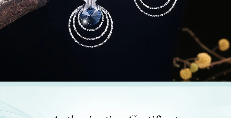 Новые 4 слоя круглый Для женщин серьги синий кристалл от Swarovski серьга с крючком 925 пробы серебро бабочка красивые украшения свадебные