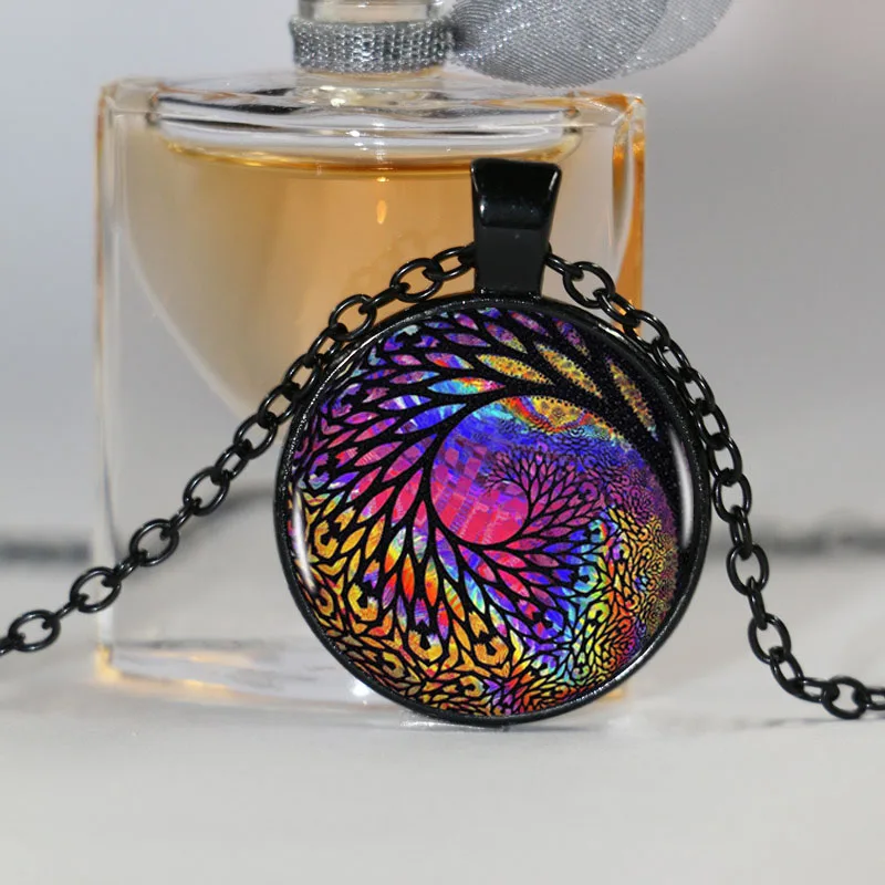 Спираль дерево кулон ожерелье культуры Полумесяца винтажные Серебристые кулоны