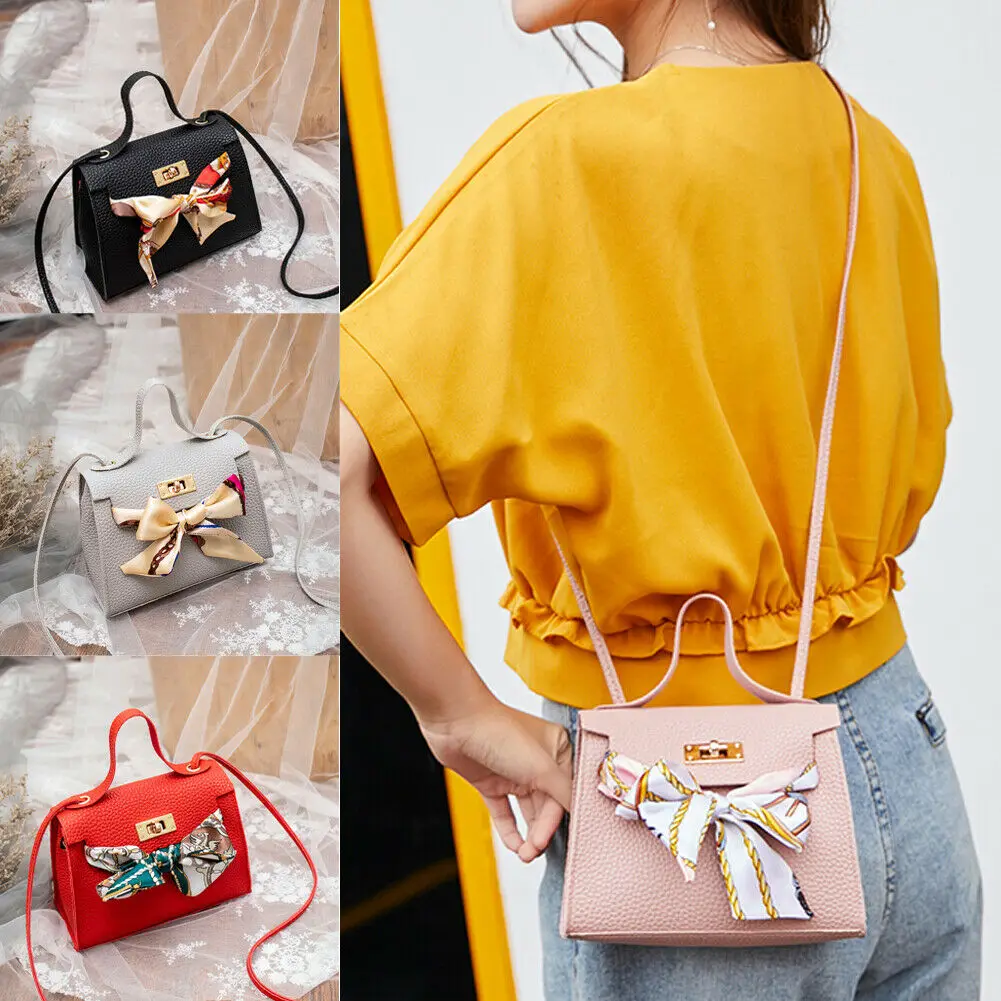 2019 женский клатч из искусственной кожи с лентами и бантом сумки через плечо