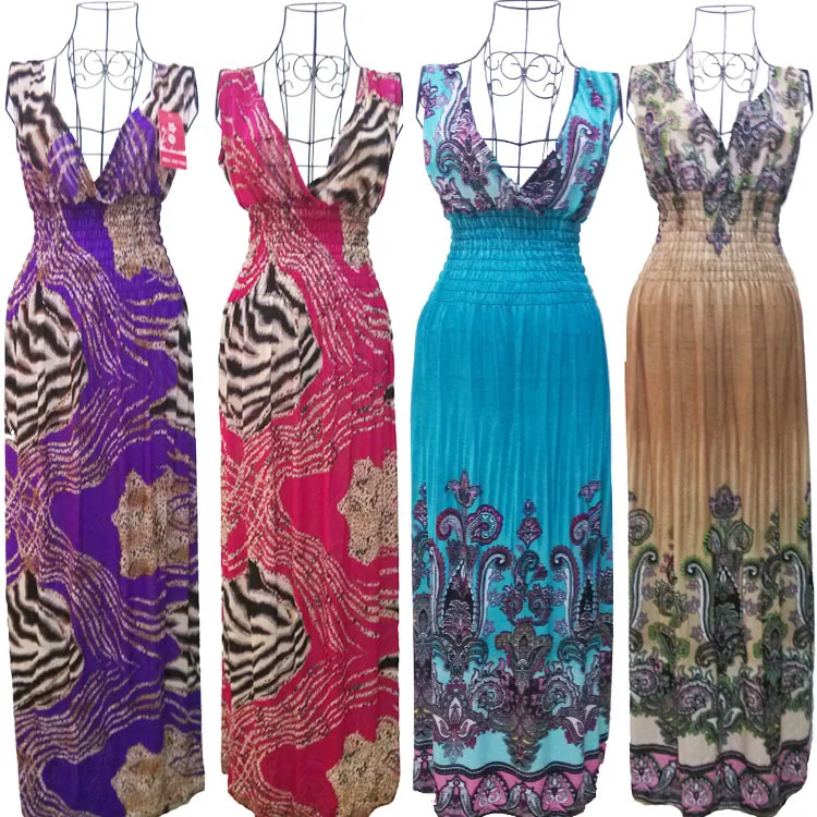 2018 Новый Макси Вечеринка платье пикантные Для женщин Лето Boho v образным вырезом с