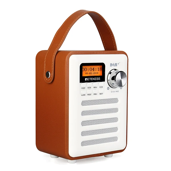 Retekess TR401 коричневый и белый портативный fm-радио DAB+/FM RDS радио карманный цифровой DAB приемник AUX/USB/TF карта mp3-плеер