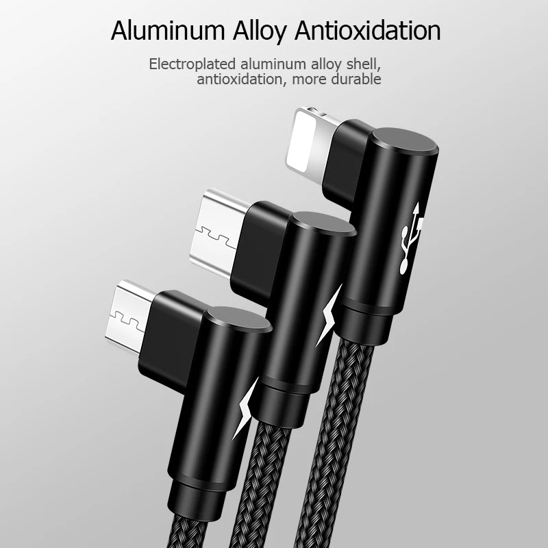 USAMS 3в1 USB кабель для Мобильный телефон Micro Type C зарядный iPhone Samsung 6 зарядное
