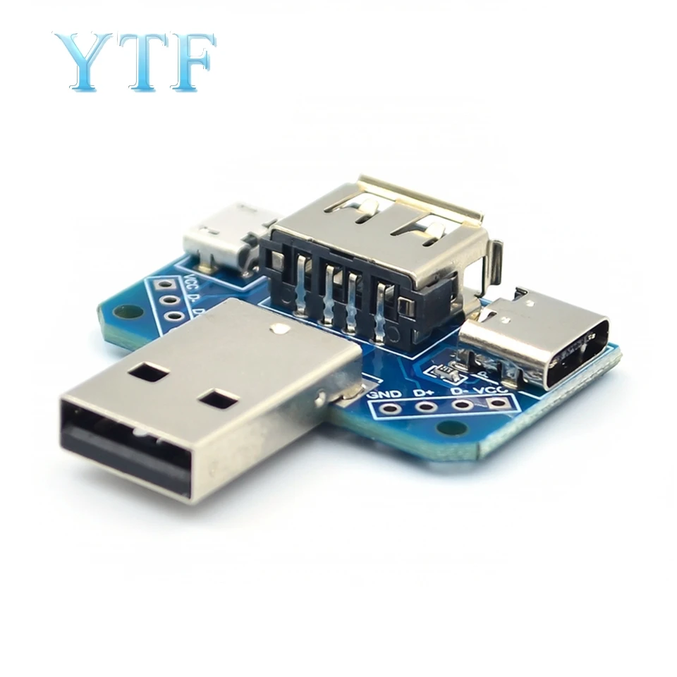 Плата адаптера USB Папа мама Micro Type C 4P 2 54 мм встроенный USB4|Аксессуары для