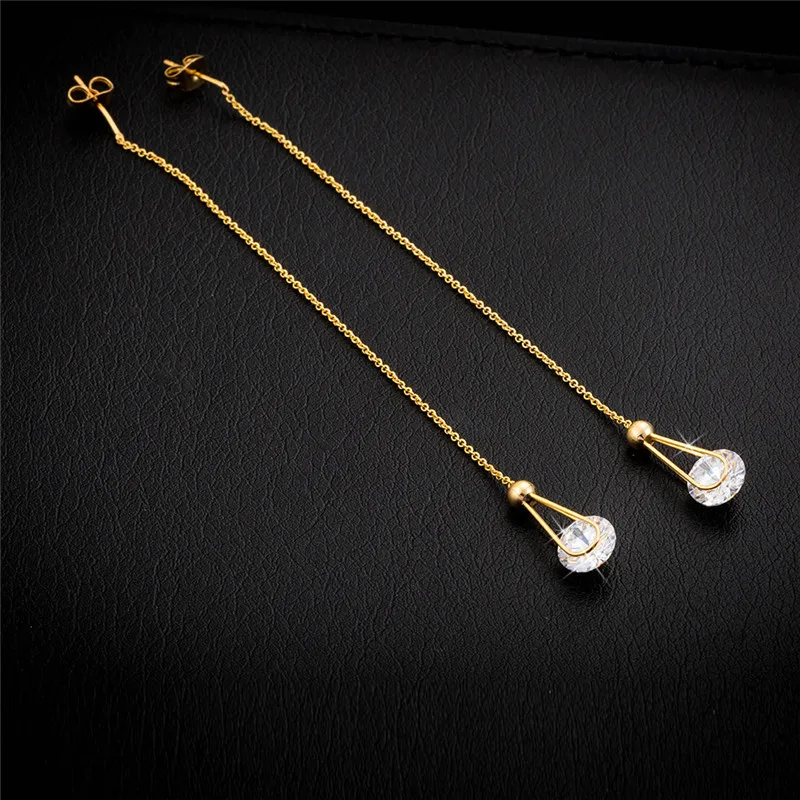 Модные Роскошные 18 золото и цвета розового золота Висячие серьги бутик золотые