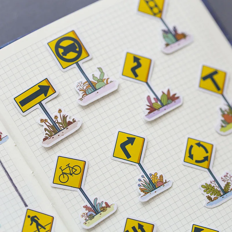 

50PCS/box Cute New Signpost Diary Paper Lable Sealing Stickers Crafts And Scrapbooking Decorative Lifelog DIY Stationery