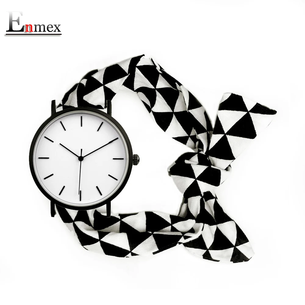 Подарок ENMEX ткань повязки стол тенденции моды Шелковый шарф Малый часы