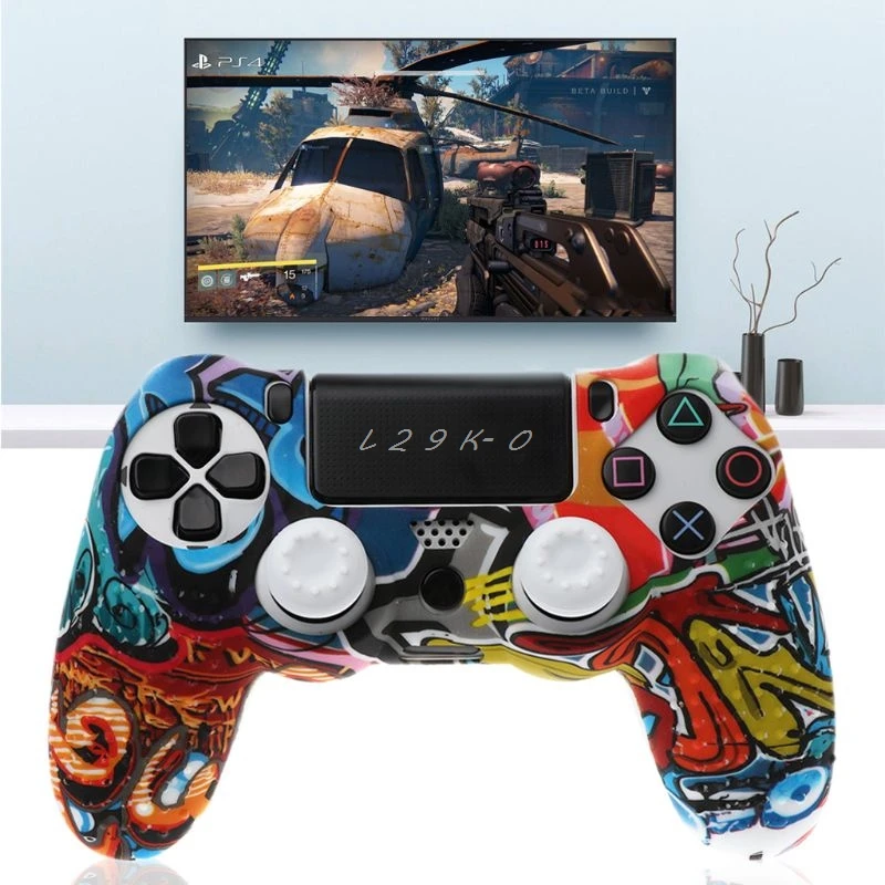 Для Playstation PS4 контроллер Противоскользящий Белый силиконовый чехол с крышкой