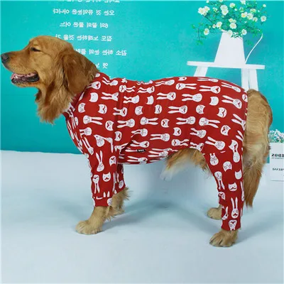 Red dog coat Золотистый ретривер собака пальто для больших собак теплая одежда для собак Одежда мягкий хлопок комбинезон для животных Кролик печать Abrigo Perro - Цвет: Red dog coat