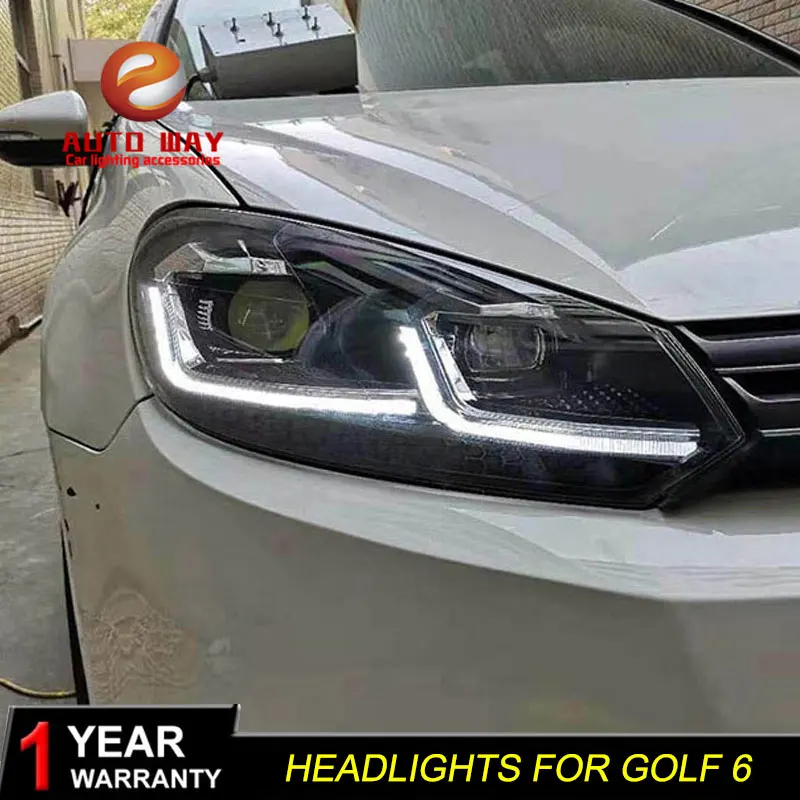 Автомобильный Стайлинг Головной фонарь для VW Golf 6 фары 2009-2012 Golf 6 светодиодный фонарь MK6 MK 6 фара DRL сигнальная лампа Hid Bi Xenon