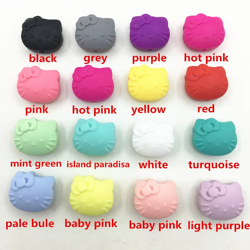 30 шт./лот Силиконовые Круглые бусины россыпью-Детские милые Мультяшные