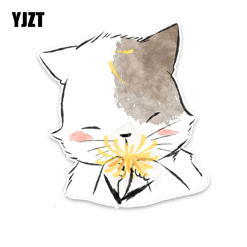 

YJZT 12 см * 12,8 см интересный Кот ПВХ стикер окна автомобиля Наклейка Графический 5-1515