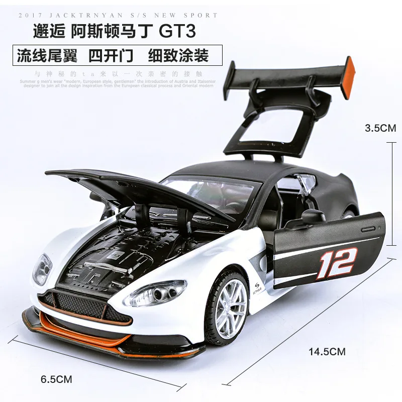 1:32 литья под давлением сплава модели автомобиля игрушки для Aston Martin GT3 с отступить