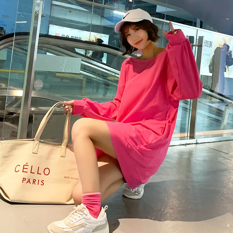 2019 Spring New Fashion Loose Version Pregnancy long sleeve Dress Maternity Casual 2 Colors Available Clothes | Мать и ребенок