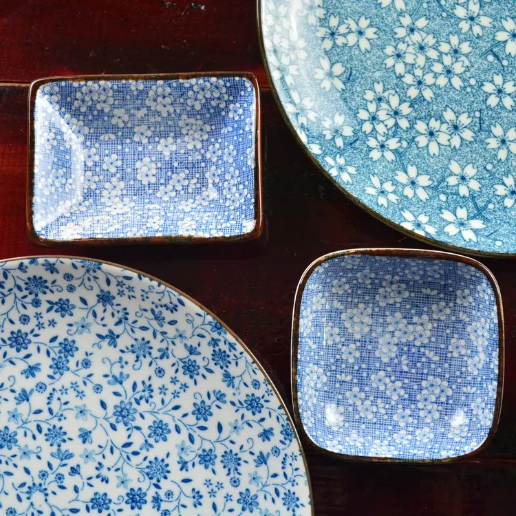 Западная блюдо пластина ручная роспись керамических подглазурная цвет посуда и