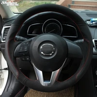 bannis hand stitched black suedu black leather steering wheel cover for mazda cx 5 cx5 atenza 2014 new mazda 3 cx 3 2016