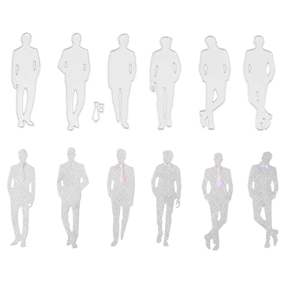 7 шт./компл. классные мужские трафареты для резки металла DIY скрапбукинга