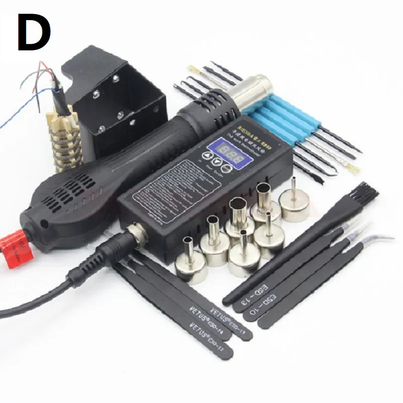 

High quality 110V/220V Portable BGA Rework Solder Station Hot Air Blower Heat Gun 8858 Better Hand-held hot air gun 7pcs nozzle