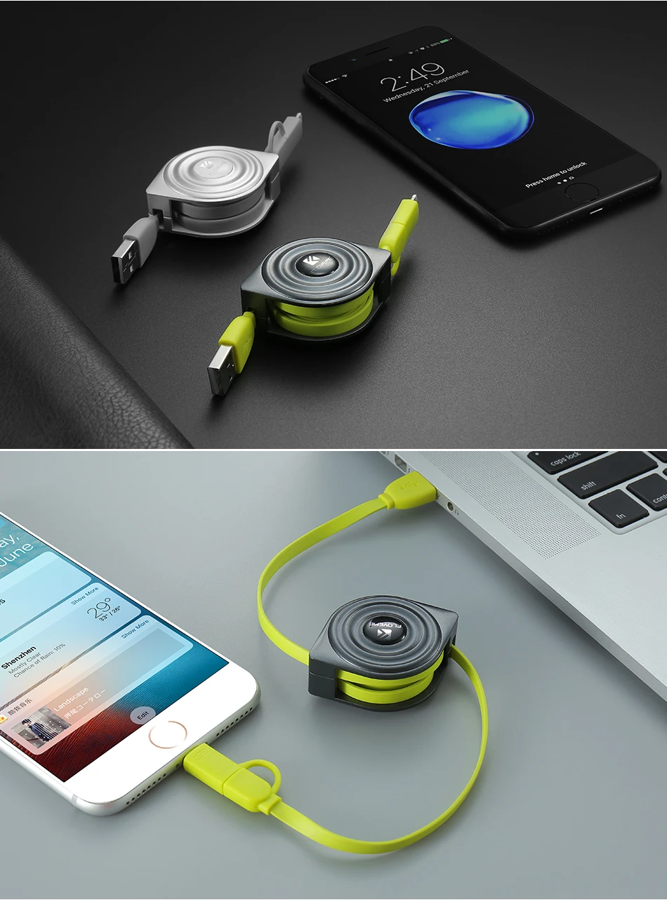 FLOVEME 2 в 1 осветительный кабель USB микро кабель зарядное устройство данных Кабо для iPhone X кабель микро usb зарядный кабель Android выдвижной