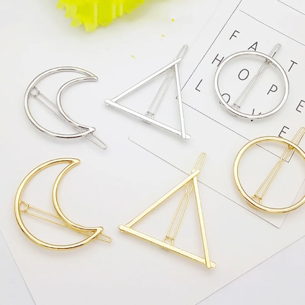 Трендовая заколка для волос 16 шт. золотистая серебристая Геометрическая