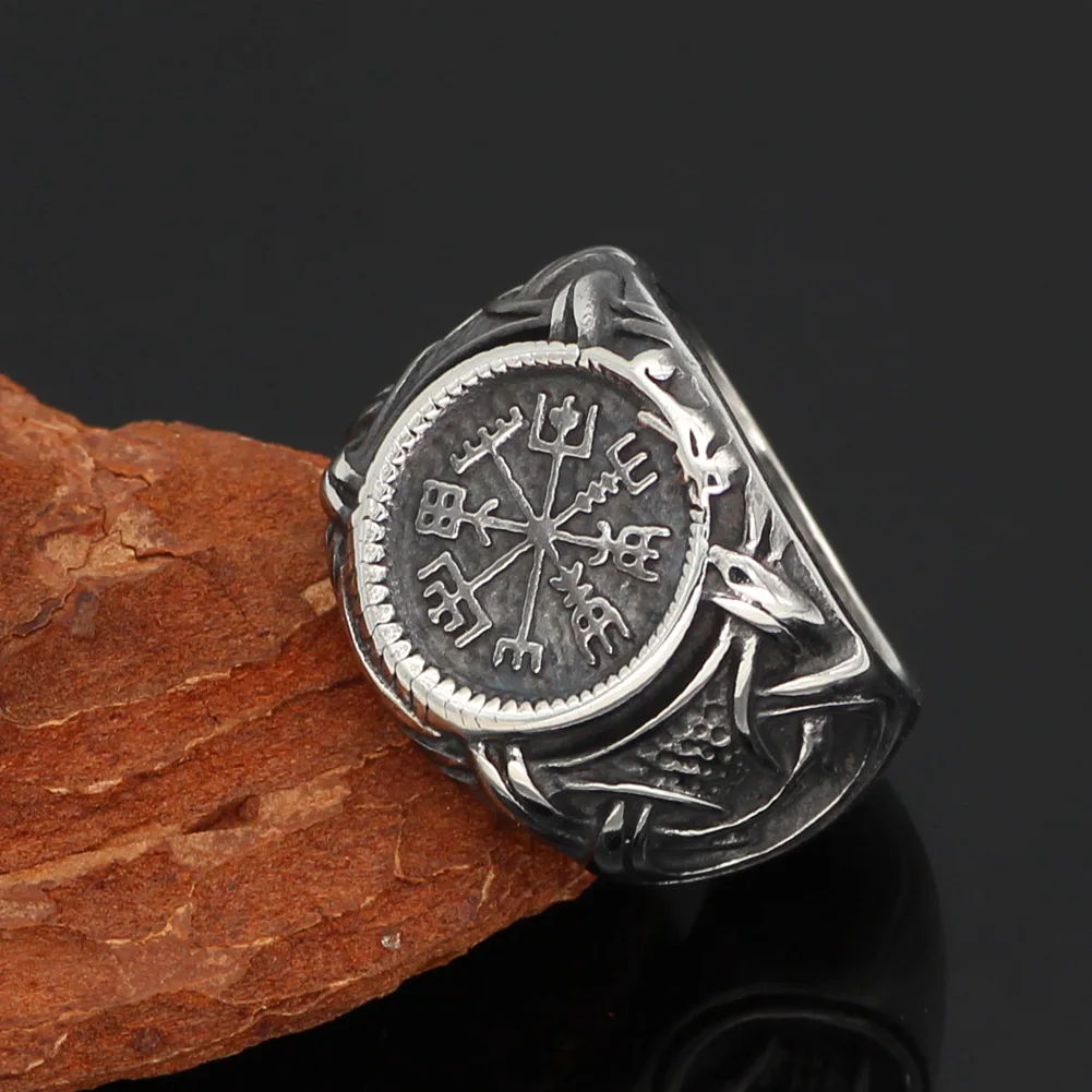 Скандинавский Викинг из нержавеющей стали амулет Vegvisir Скандинавское кольцо с